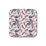 Folk floral pattern. Flowers abstract surface design. Seamless pattern Rubber Coaster (Square)  Front