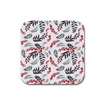 Folk floral pattern. Flowers abstract surface design. Seamless pattern Rubber Square Coaster (4 pack)  Front