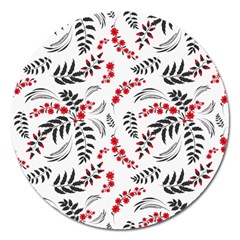 Folk Floral Pattern  Flowers Abstract Surface Design  Seamless Pattern Magnet 5  (round) by Eskimos