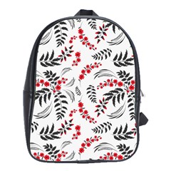 Folk Floral Pattern  Flowers Abstract Surface Design  Seamless Pattern School Bag (large) by Eskimos