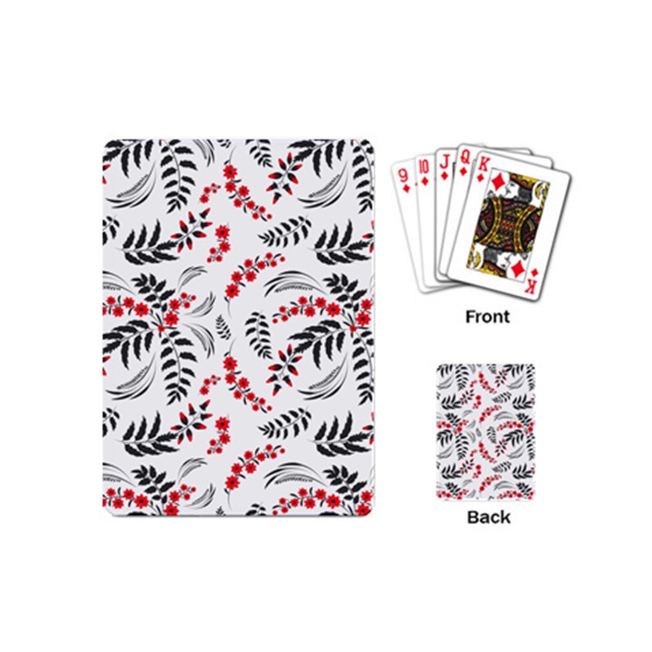 Folk floral pattern. Flowers abstract surface design. Seamless pattern Playing Cards Single Design (Mini)