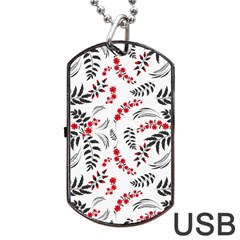 Folk Floral Pattern  Flowers Abstract Surface Design  Seamless Pattern Dog Tag Usb Flash (two Sides) by Eskimos