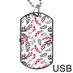 Folk floral pattern. Flowers abstract surface design. Seamless pattern Dog Tag USB Flash (Two Sides) Front