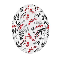 Folk Floral Pattern  Flowers Abstract Surface Design  Seamless Pattern Oval Filigree Ornament (two Sides) by Eskimos