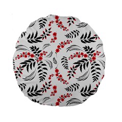 Folk Floral Pattern  Flowers Abstract Surface Design  Seamless Pattern Standard 15  Premium Round Cushions by Eskimos