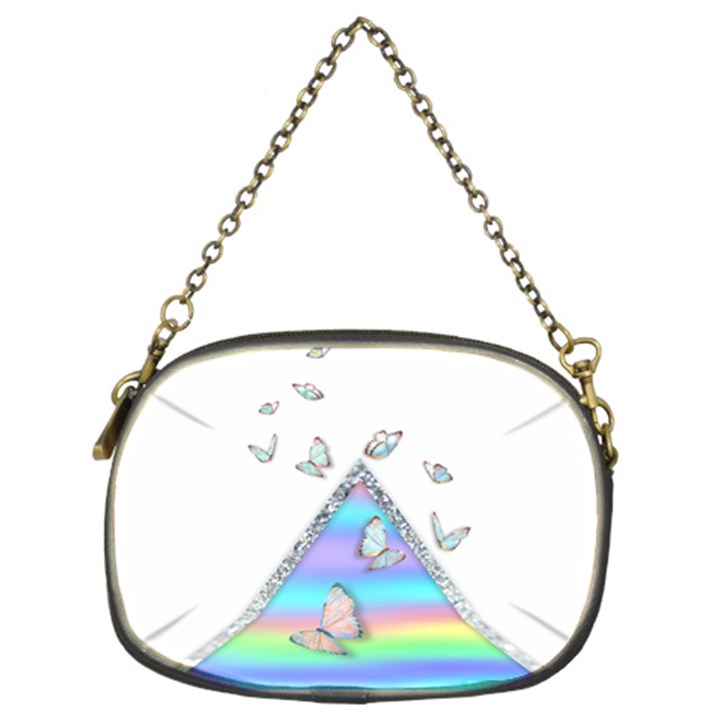 Minimal Holographic Butterflies Chain Purse (Two Sides)