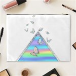 Minimal Holographic Butterflies Cosmetic Bag (XL) Back