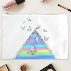 Minimal Holographic Butterflies Cosmetic Bag (xxl) by gloriasanchez