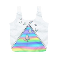 Minimal Holographic Butterflies Full Print Recycle Bag (m)