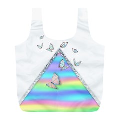 Minimal Holographic Butterflies Full Print Recycle Bag (l) by gloriasanchez