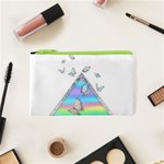 Minimal Holographic Butterflies Cosmetic Bag (XS) Front