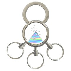 Minimal Holographic Butterflies 3-ring Key Chain