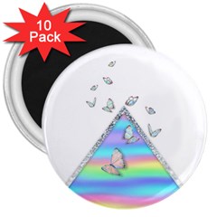 Minimal Holographic Butterflies 3  Magnets (10 Pack)  by gloriasanchez