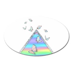 Minimal Holographic Butterflies Oval Magnet by gloriasanchez