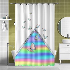 Minimal Holographic Butterflies Shower Curtain 48  X 72  (small)  by gloriasanchez