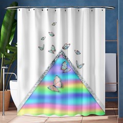 Minimal Holographic Butterflies Shower Curtain 60  X 72  (medium)  by gloriasanchez