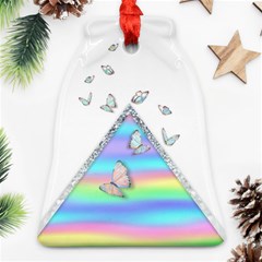 Minimal Holographic Butterflies Bell Ornament (two Sides)