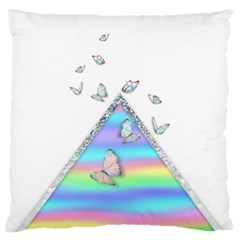 Minimal Holographic Butterflies Large Cushion Case (one Side) by gloriasanchez