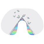 Minimal Holographic Butterflies Travel Neck Pillow Front