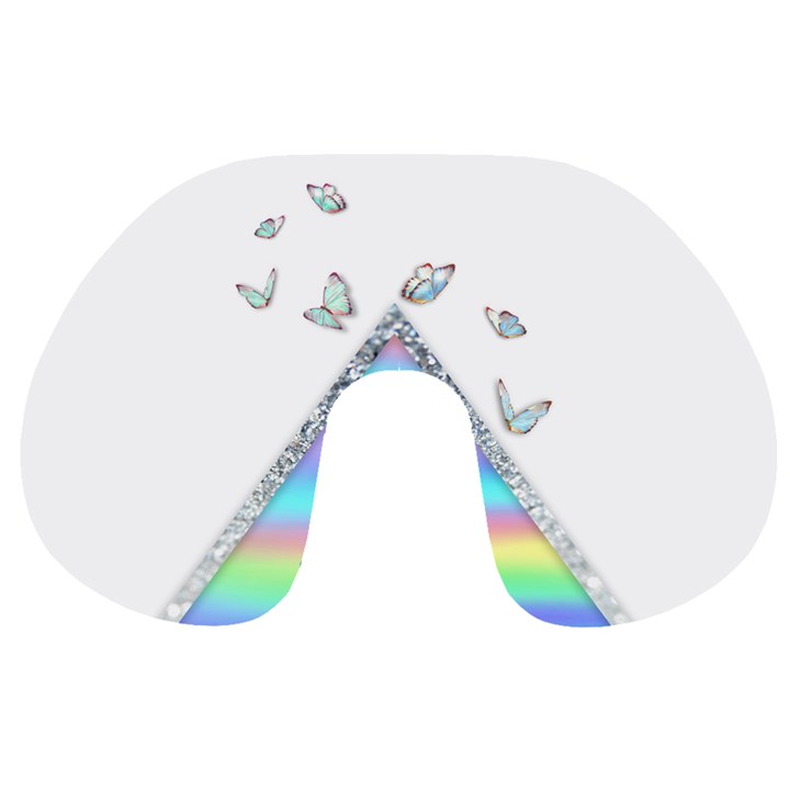 Minimal Holographic Butterflies Travel Neck Pillow