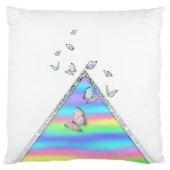 Minimal Holographic Butterflies Large Flano Cushion Case (one Side)