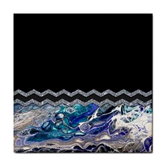 Blue Ocean Minimal Liquid Painting Tile Coaster by gloriasanchez