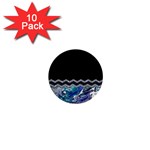 Blue Ocean Minimal Liquid Painting 1  Mini Buttons (10 pack)  Front