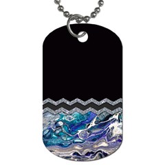 Blue Ocean Minimal Liquid Painting Dog Tag (two Sides) by gloriasanchez