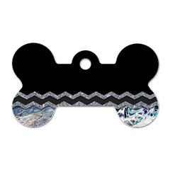 Blue Ocean Minimal Liquid Painting Dog Tag Bone (one Side) by gloriasanchez