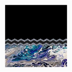 Blue Ocean Minimal Liquid Painting Medium Glasses Cloth