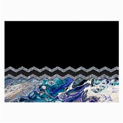 Blue Ocean Minimal Liquid Painting Large Glasses Cloth (2 Sides)