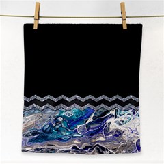 Blue Ocean Minimal Liquid Painting Face Towel