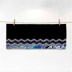 Blue Ocean Minimal Liquid Painting Hand Towel by gloriasanchez