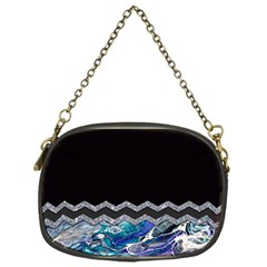 Blue Ocean Minimal Liquid Painting Chain Purse (one Side) by gloriasanchez