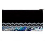 Blue Ocean Minimal Liquid Painting Pencil Case Back