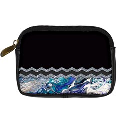 Blue Ocean Minimal Liquid Painting Digital Camera Leather Case