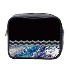 Blue Ocean Minimal Liquid Painting Mini Toiletries Bag (two Sides) by gloriasanchez