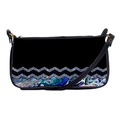 Blue Ocean Minimal Liquid Painting Shoulder Clutch Bag