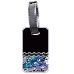 Blue Ocean Minimal Liquid Painting Luggage Tag (two Sides)