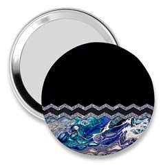 Blue Ocean Minimal Liquid Painting 3  Handbag Mirrors