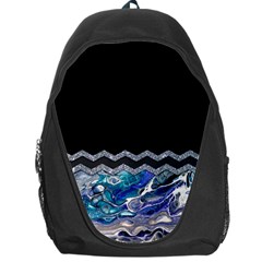 Blue Ocean Minimal Liquid Painting Backpack Bag by gloriasanchez