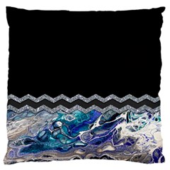 Blue Ocean Minimal Liquid Painting Standard Flano Cushion Case (one Side) by gloriasanchez