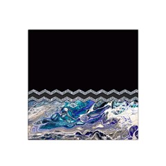 Blue Ocean Minimal Liquid Painting Satin Bandana Scarf by gloriasanchez