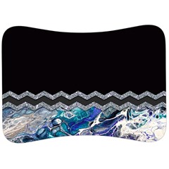 Blue Ocean Minimal Liquid Painting Velour Seat Head Rest Cushion by gloriasanchez