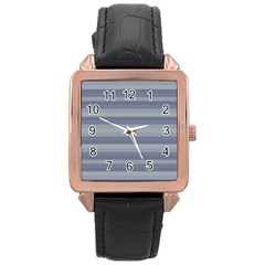 Linear Cold Print Design Rose Gold Leather Watch  by dflcprintsclothing