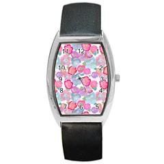 Bright, Joyful Flowers Barrel Style Metal Watch by SychEva