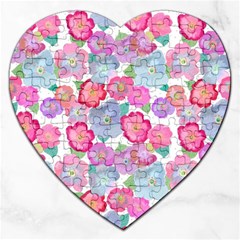 Bright, Joyful Flowers Jigsaw Puzzle (heart) by SychEva