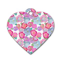 Bright, Joyful Flowers Dog Tag Heart (one Side) by SychEva