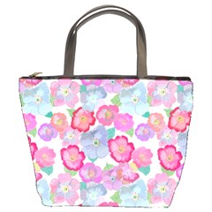 Bright, Joyful Flowers Bucket Bag by SychEva