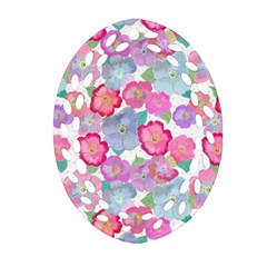 Bright, Joyful Flowers Ornament (oval Filigree) by SychEva